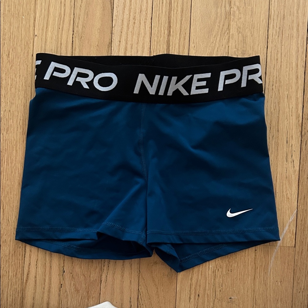 Nike Pro Deep Blue Shorts with Black Waistband